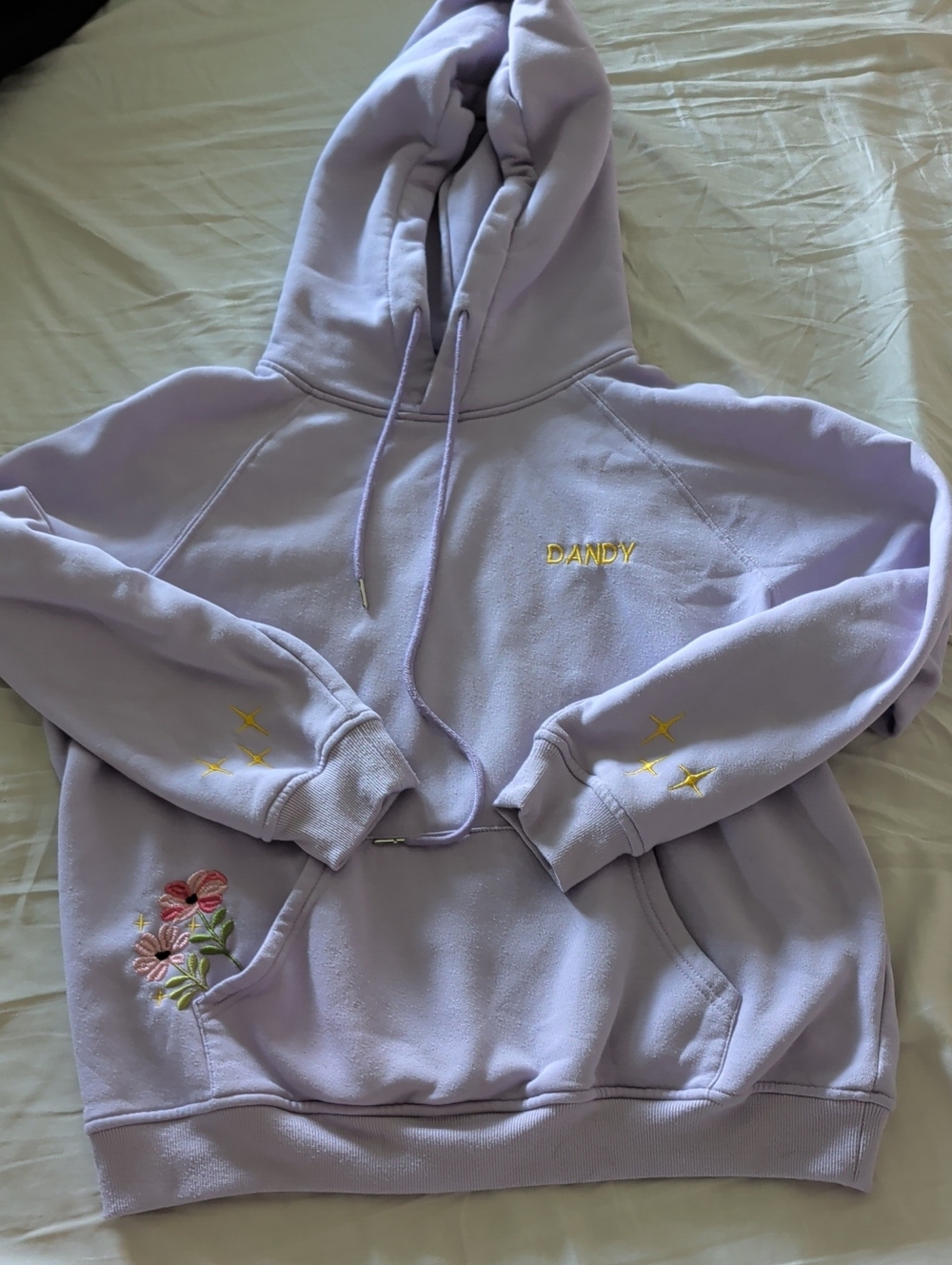 Dandy "Gift Giving" Lilac Embroidered Hooded Sweater